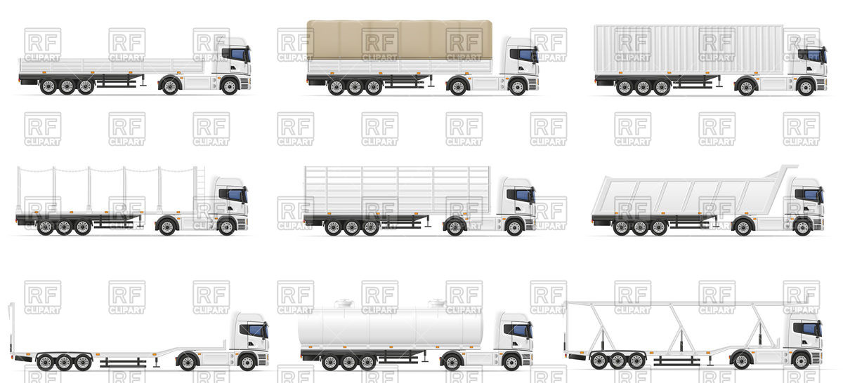1200x546 Set Of Semi Trailer Icons Vector Image Of Transportation