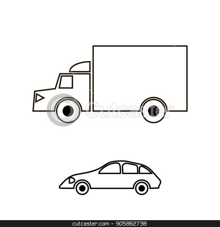 450x464 Container Truck Icon Stock Vector