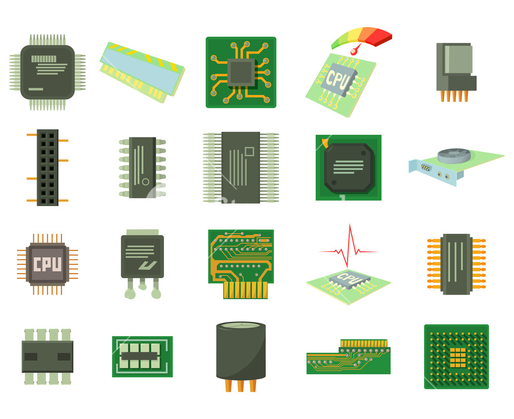 1000x815 Micro Chip Icon Set Cartoon Set Of Micro Chip Vector Icons