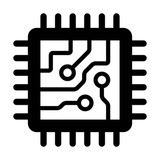 160x160 Semiconductor Computer Chip Flat Icon For Websites Stock Image