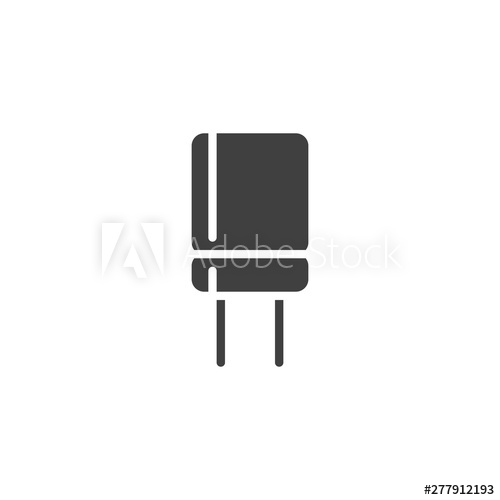 500x500 Electronic Capacitor Vector Icon Semiconductor Filled Flat Sign