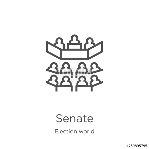 500x500 Senate Icon Vector From Election World Collection Thin Line