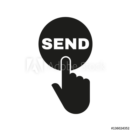 500x500 Hand Pressing A Button With The Text Send Icon Send, Submit, Ship