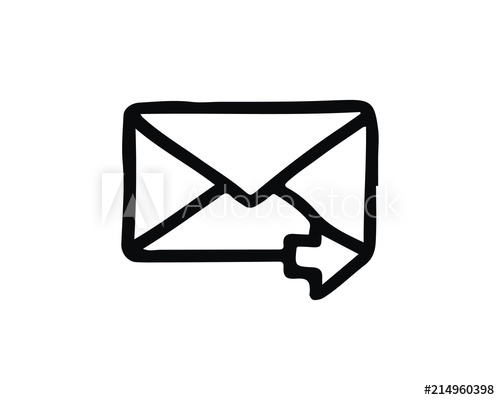 500x400 Send Message Icon Hand Drawn Design Illustration,designed For Web