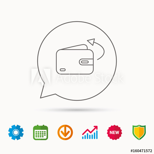 500x500 Send Money Icon Cash Wallet Sign Calendar, Graph Chart