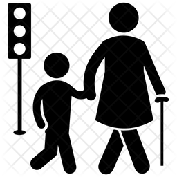 256x256 Senior Citizen Icon Of Glyph Style