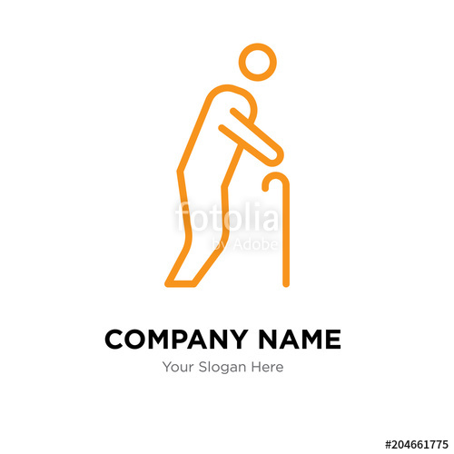 500x500 Senior Citizen Company Logo Design Template, Colorful Vector Icon