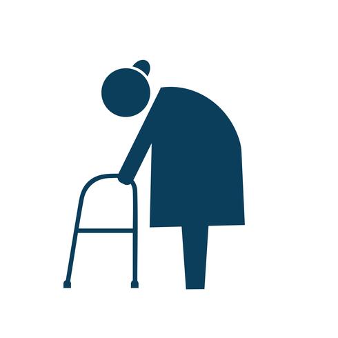 490x490 Elderly With Walker Icon Pictogram Illustration