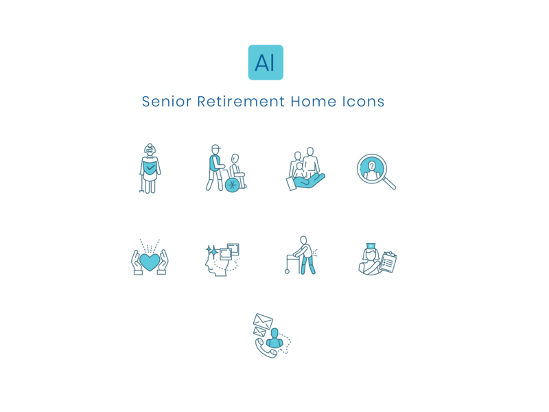 800x600 Senior Home Retirement Icon Set