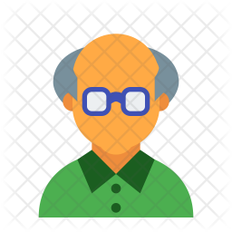 256x256 Senior Citizen Icon Of Flat Style