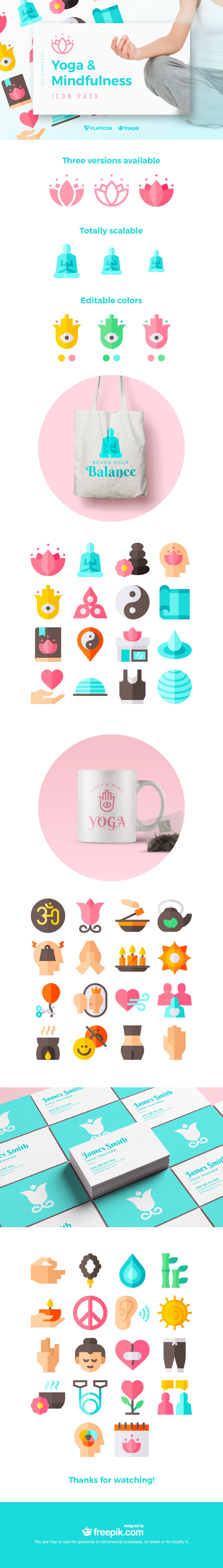 1000x7016 Exclusive Freebie Yoga And Mindfulness Icon Pack