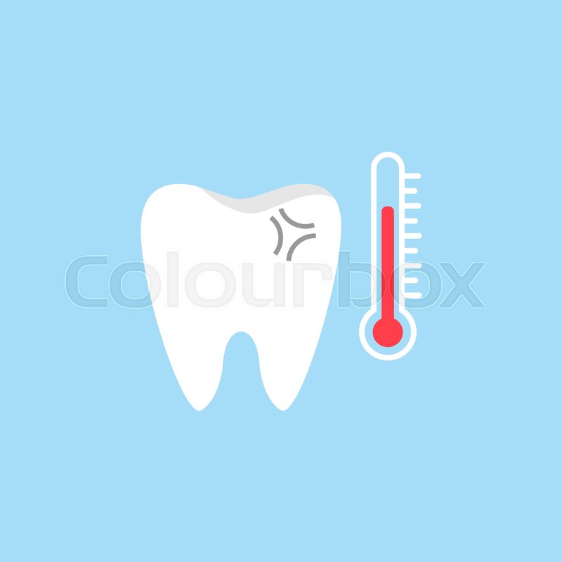 800x800 Sensitive Tooth Flat Icon, Dental And Stock Vector Colourbox