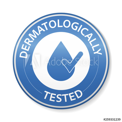 500x500 Dermatologically Blue Tested Icon One Of The Most Important Label