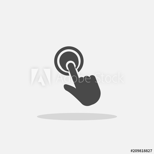 500x500 Touch Icon Finger Sensitive Touch Screen Icon With Shadow