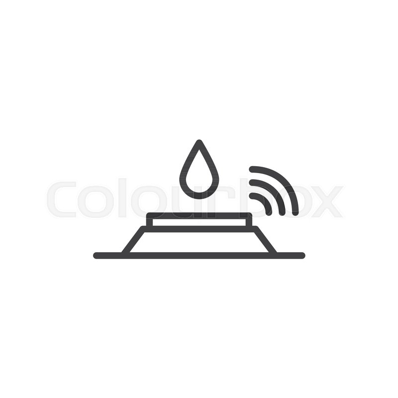 800x800 Sensor And Water Drop Line Icon, Stock Vector Colourbox