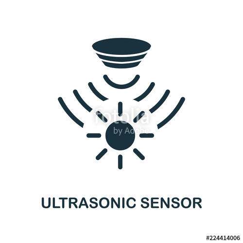 500x500 Ultrasonic Sensor Icon Monochrome Style Design From Sensors Icon