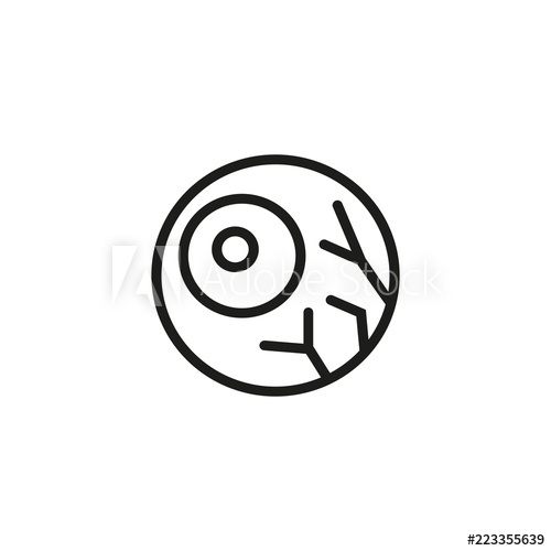 500x500 Eye Line Icon Sensory, Iris, Retina Halloween Concept Vector