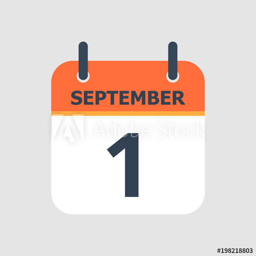 500x500 Flat Icon Calendar Of September Isolated On Gray Background