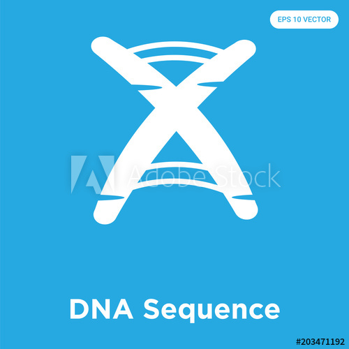 500x500 Dna Sequence Icon Isolated On Blue Background