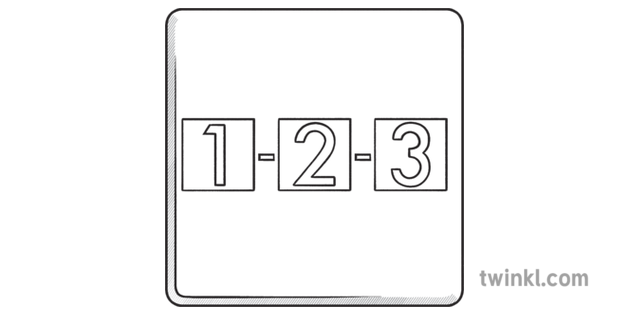 630x315 Sequence Icon General Numbers Beyond Black And White Rgb Illustration