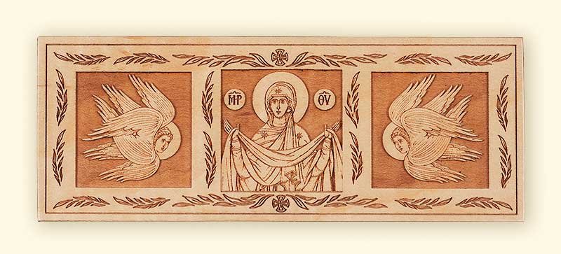 800x363 Laser Engraved Icon Of The Mother Of God