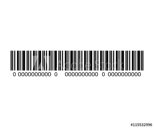 500x414 Bar Code With Serial Number Black And White Icon, Vector