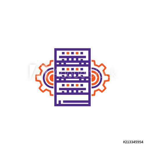 500x500 Server, Hosting Administration, Network Configuration Vector Icon