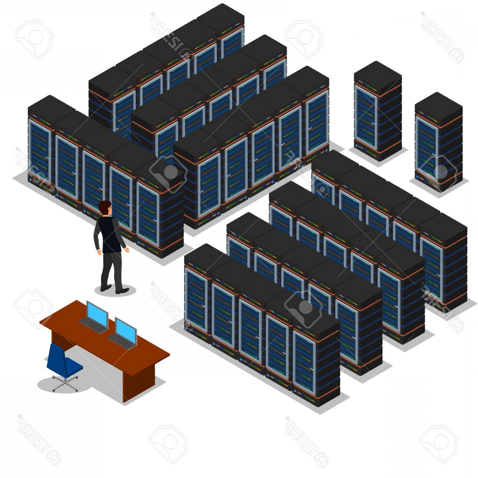 1560x1560 Photostock Vector Vector Illustration Icon Data Center Rack