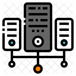 256x256 Server Icon Of Colored Outline Style
