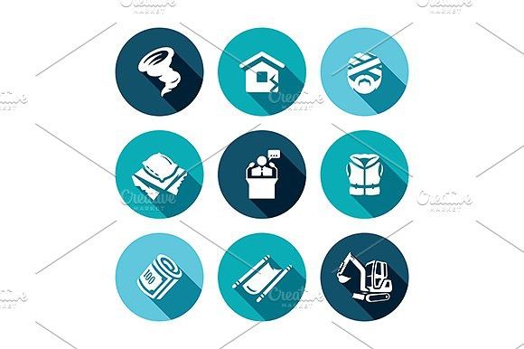580x386 Emergency Service Building Graphic Design Icon Set