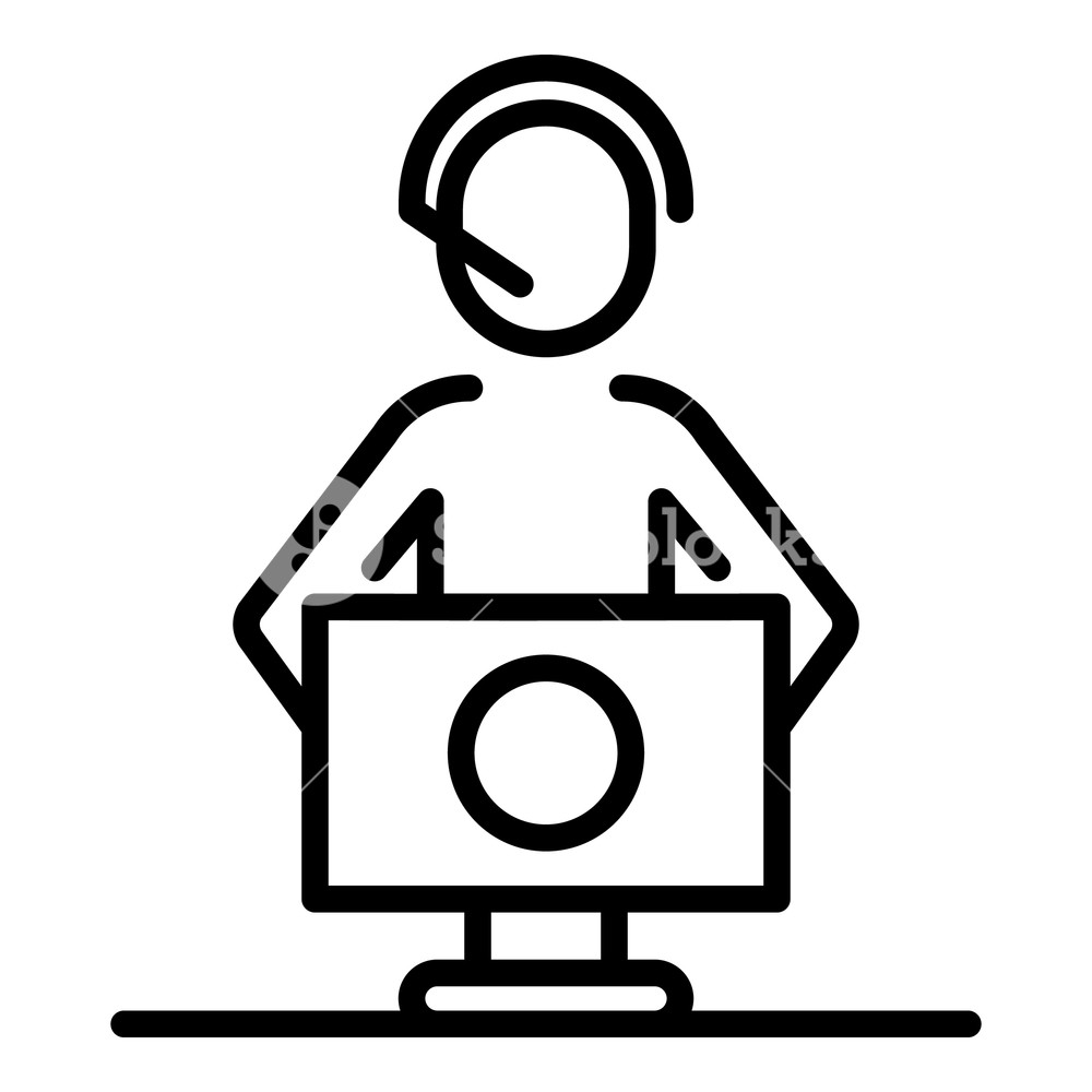 1000x1000 Call Center Service Icon Outline Call Center Service Vector Icon