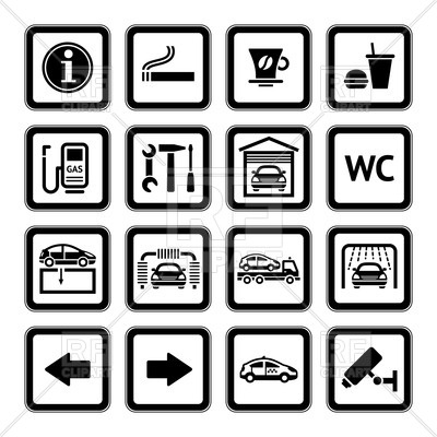 400x400 Car Service Center Icons Vector Image Of Transportation