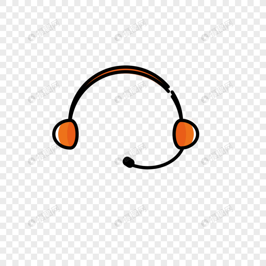 860x860 App Interface Headset Customer Service Center Icon Free Material