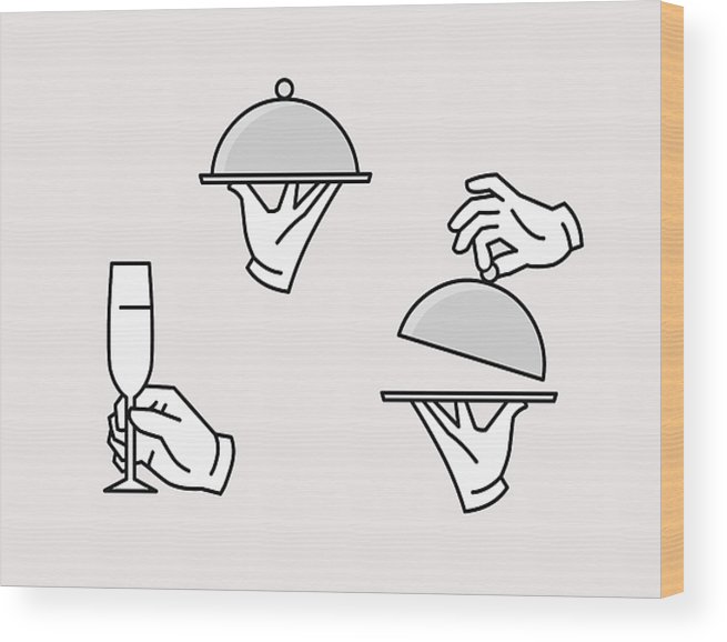 655x578 Hand Serving Tray Icon Wood Print
