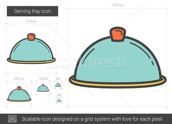 600x432 Serving Tray Line Icon Vector Illustration Andrei Krauchuk