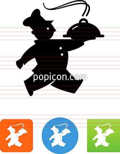 400x512 Chef Carrying Serving Tray Icon