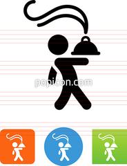184x240 Chef Walking With Serving Tray Icon