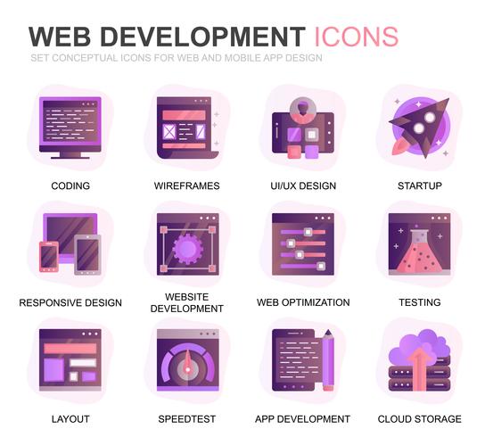 Modern Set Web Design And Development Gradient Flat Icons 544x490 Modern Set Web Design And Development Gradient Flat Icons