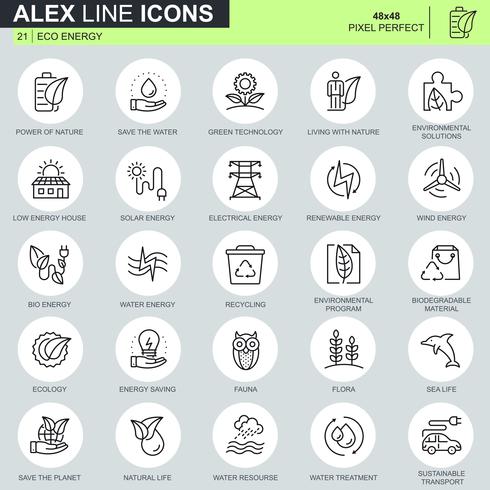 Renewable Energy Technology Line Icon Set 490x490 Renewable Energy Technology Line Icon Set