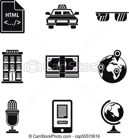 435x470 Internet Website Icons Set, Simple Style Internet Website Icons