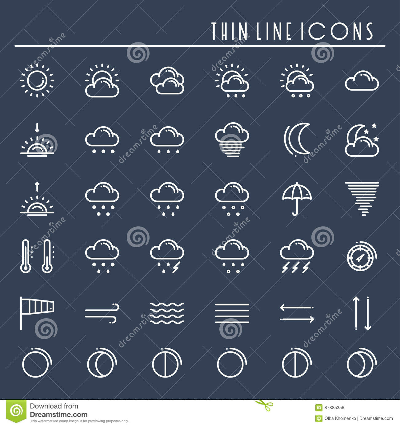 1300x1390 Report Weather Template Pack Line Icons Set Meteorology Forecast