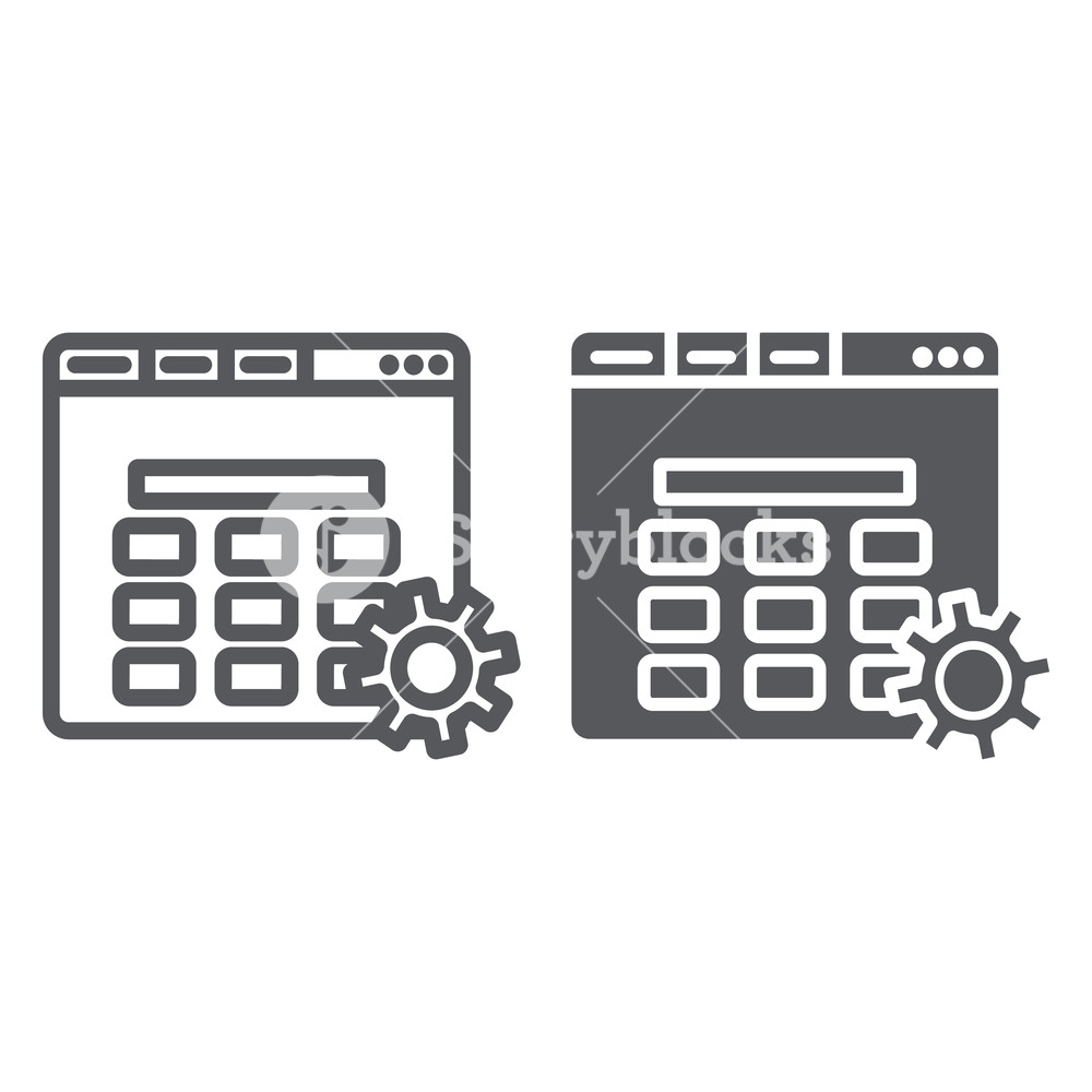 Website Setup Line And Glyph Icon, Setting And Service, Gear 1000x1000 Website Setup Line And Glyph Icon, Setting And Service, Gear