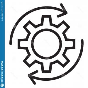 300x300 Processing Settings Cog Line Isolated Vector Icon Can Be Easily