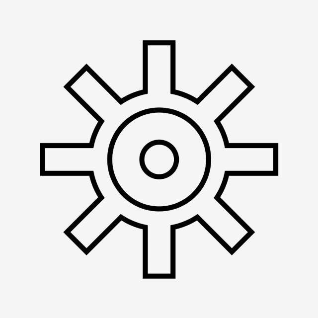 640x640 Settings Line Black Icon, Settings, Setting, Cog Png And Vector