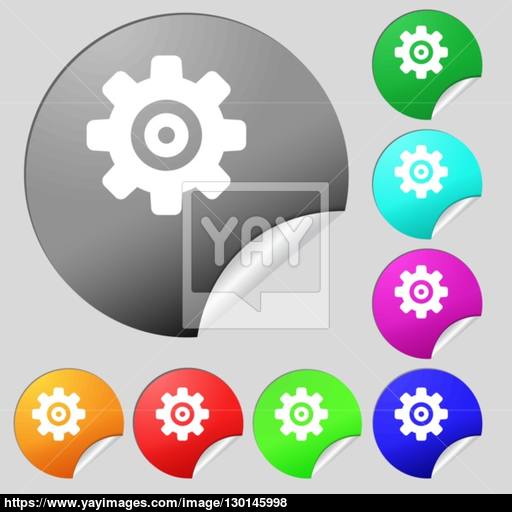 512x512 Cog Settings, Cogwheel Gear Mechanism Icon Sign Set Of Eight