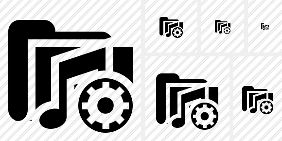 580x290 Folder Music Settings Icon Symbol Black Professional Stock Icon
