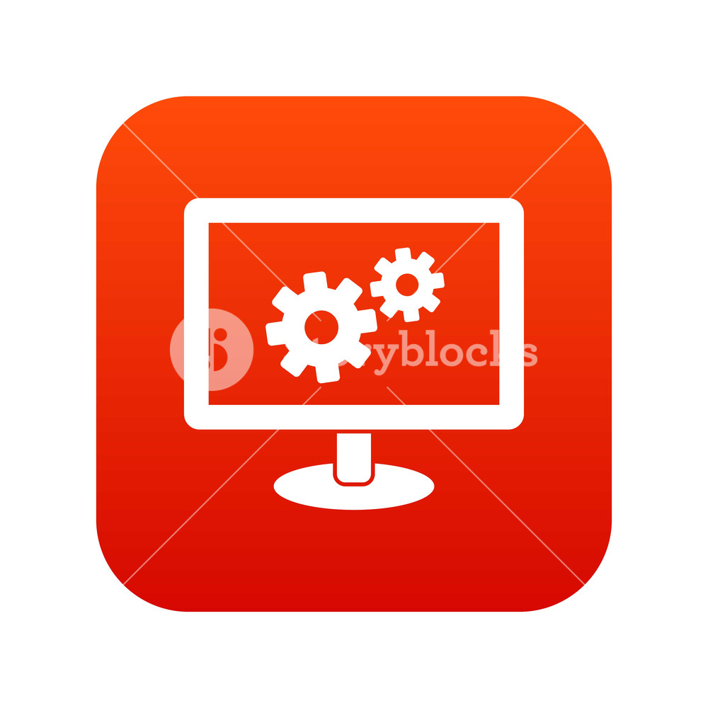Monitor Settings Icon Digital Red For Any Design Isolated On White 1000x1000 Monitor Settings Icon Digital Red For Any Design Isolated On White