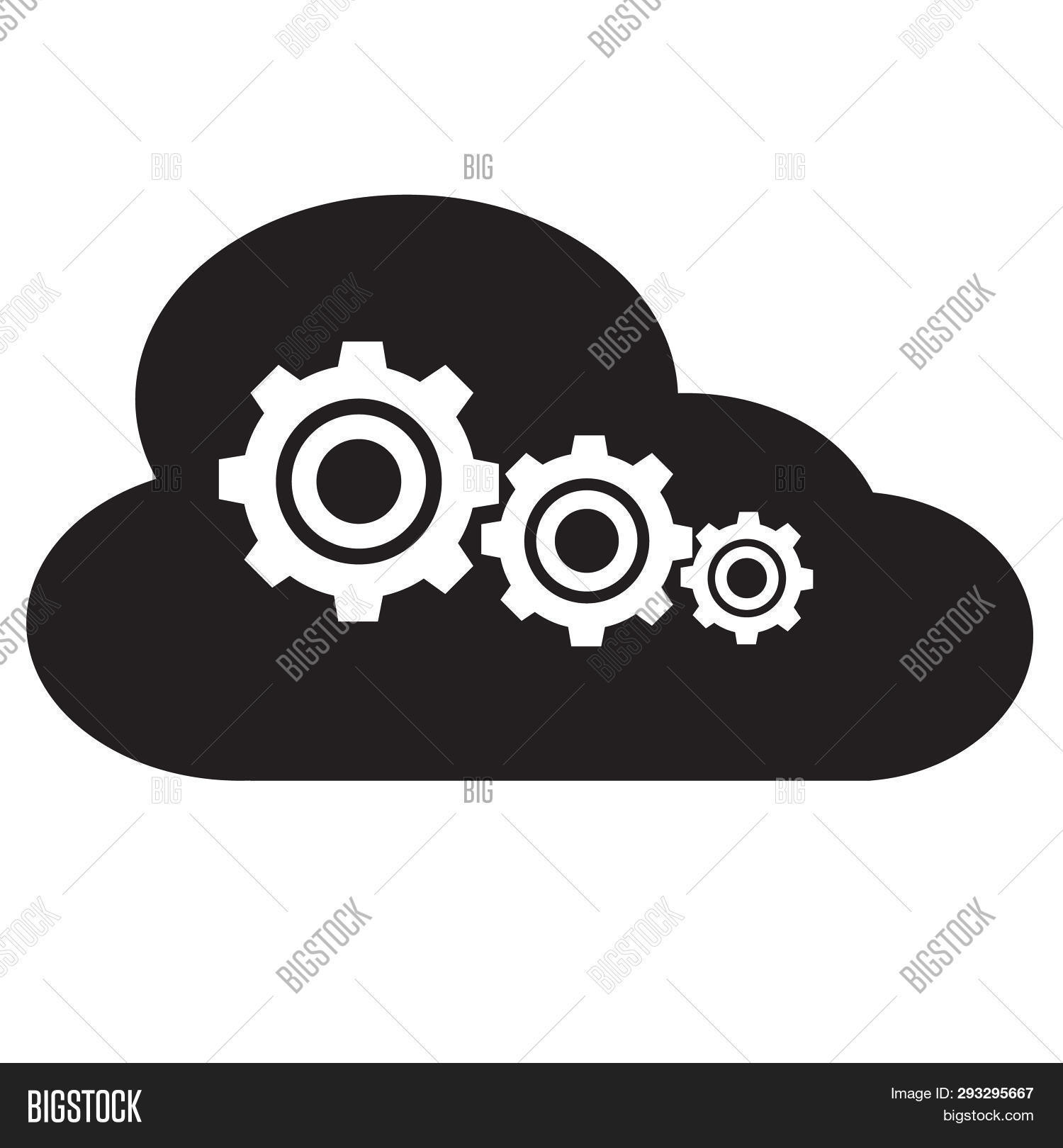 Settings Of Cloud Storage Icon On White Background Flat Image 1500x1620 Settings Of Cloud Storage Icon On White Background Flat Image