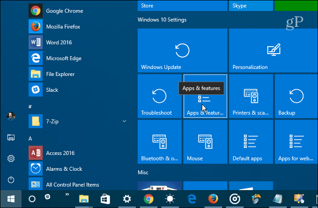640x419 How To Pin Individual Windows Settings To The Start Menu