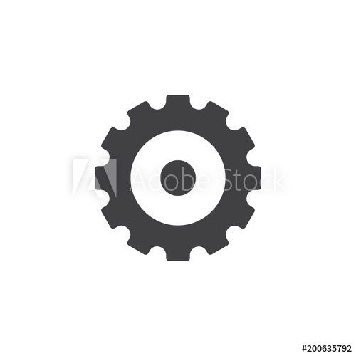 500x500 Gear Wheel Vector Icon Filled Flat Sign For Mobile Concept